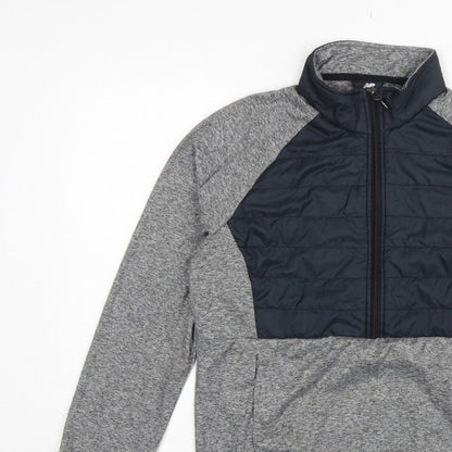 New Balance Men’s Grey L Quilted 1/2 Zip High Neck Sweatshirt