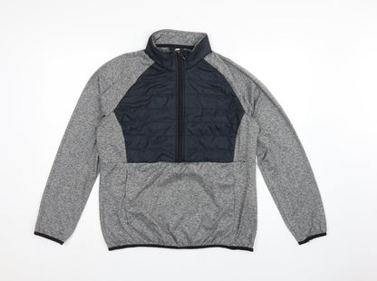 New Balance Men’s Grey L Quilted 1/2 Zip High Neck Sweatshirt