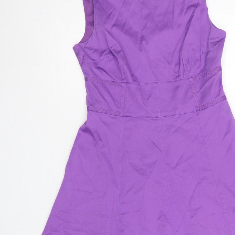 Coast Women Purple UK 12 Fit & Flare Knee Length Sleeveless Dress