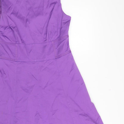 Coast Women Purple UK 12 Fit & Flare Knee Length Sleeveless Dress