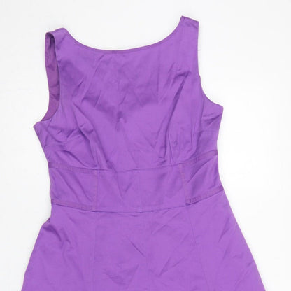 Coast Women Purple UK 12 Fit & Flare Knee Length Sleeveless Dress