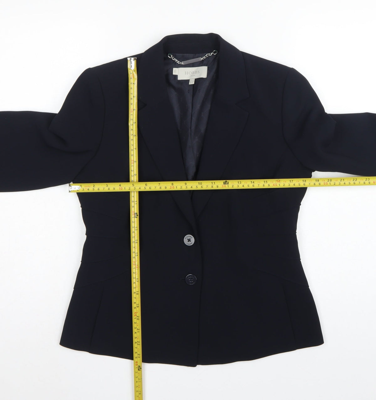 Hobbs Women’s Navy Blue UK 12 Tailored Two Button Blazer Jacket