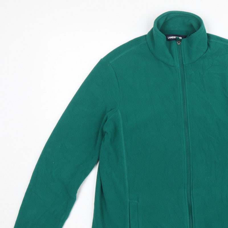 Lands' End Women's Green M Fleece Full Zip Basic Jacket Pockets