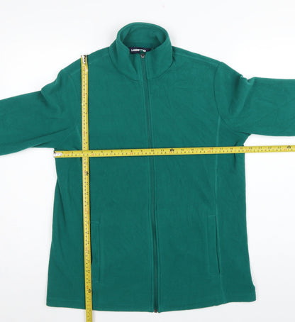 Lands' End Women's Green M Fleece Full Zip Basic Jacket Pockets