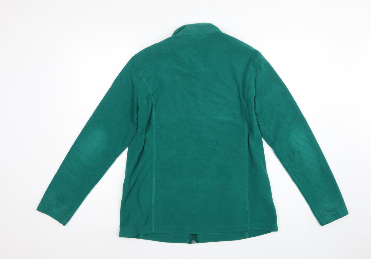 Lands' End Women's Green M Fleece Full Zip Basic Jacket Pockets