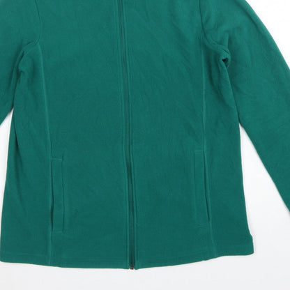 Lands' End Women's Green M Fleece Full Zip Basic Jacket Pockets