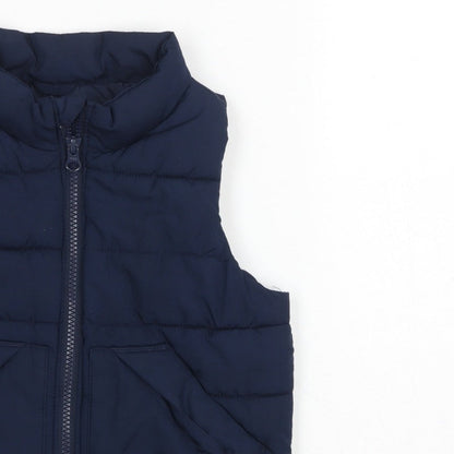Baby Gap Unisex Baby Blue 18-24 Months Puffer Waistcoat Gilet Padded