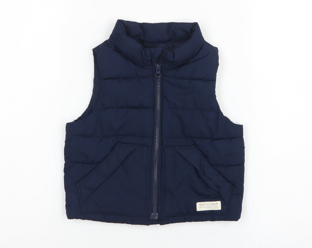 Baby Gap Unisex Baby Blue 18-24 Months Puffer Waistcoat Gilet Padded