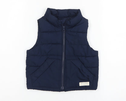 Baby Gap Unisex Baby Blue 18-24 Months Puffer Waistcoat Gilet Padded