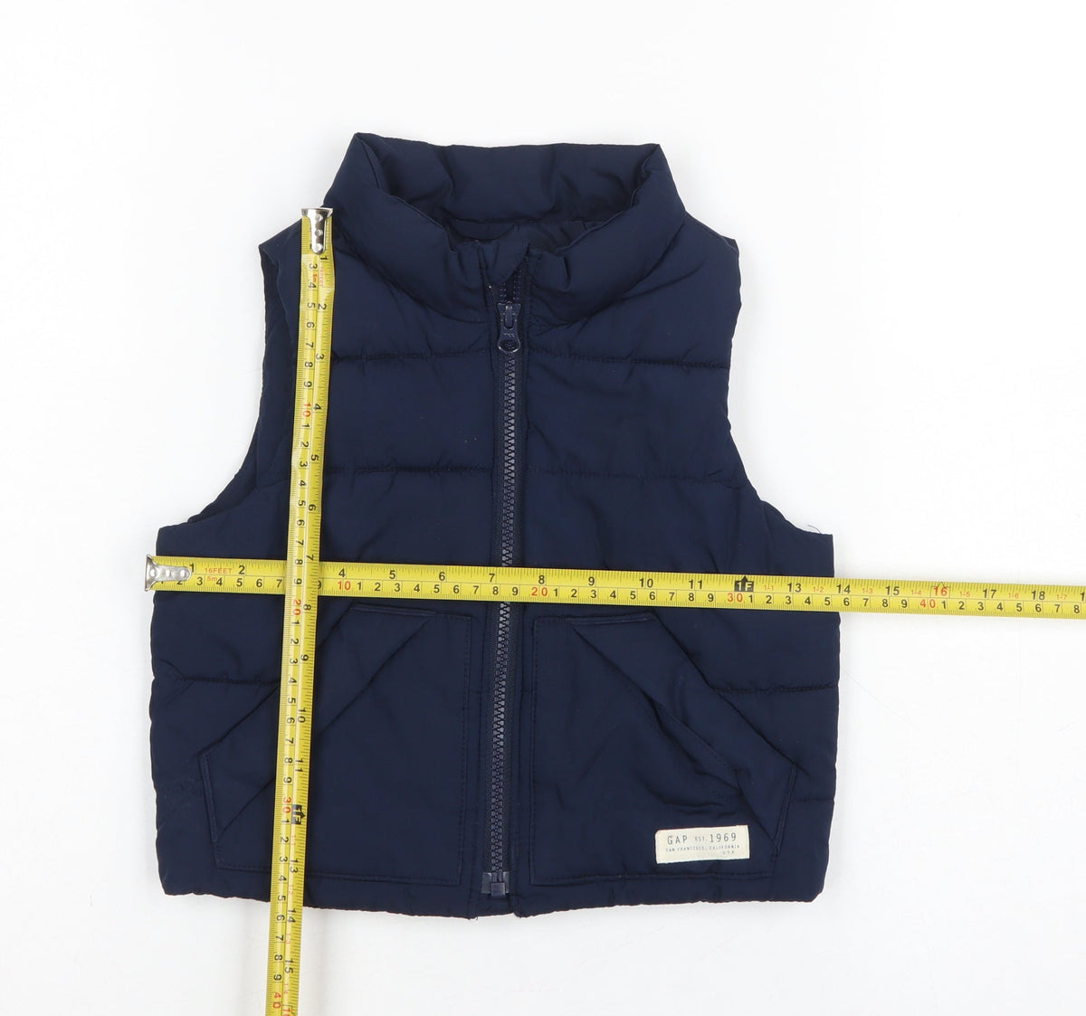 Baby Gap Unisex Baby Blue 18-24 Months Puffer Waistcoat Gilet Padded