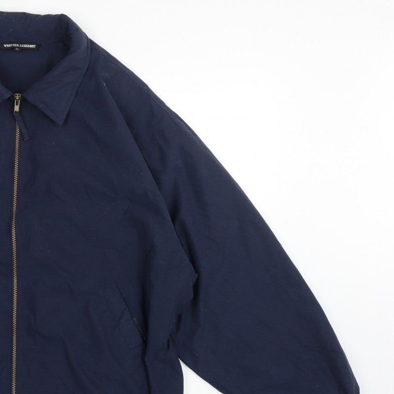 St Bernard Men's Blue Medium Basic Zip Jacket Weather Resistant