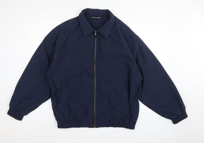 St Bernard Men's Blue Medium Basic Zip Jacket Weather Resistant