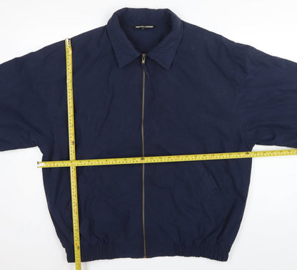 St Bernard Men's Blue Medium Basic Zip Jacket Weather Resistant