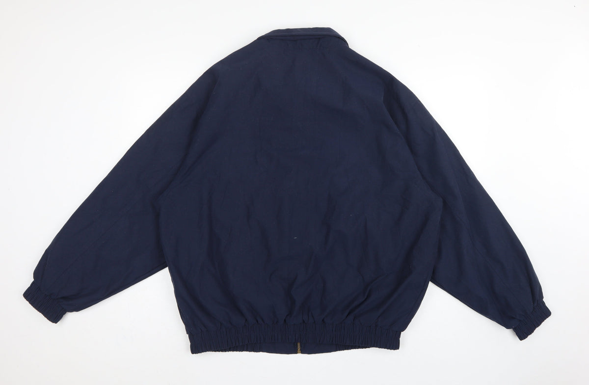 St Bernard Men's Blue Medium Basic Zip Jacket Weather Resistant