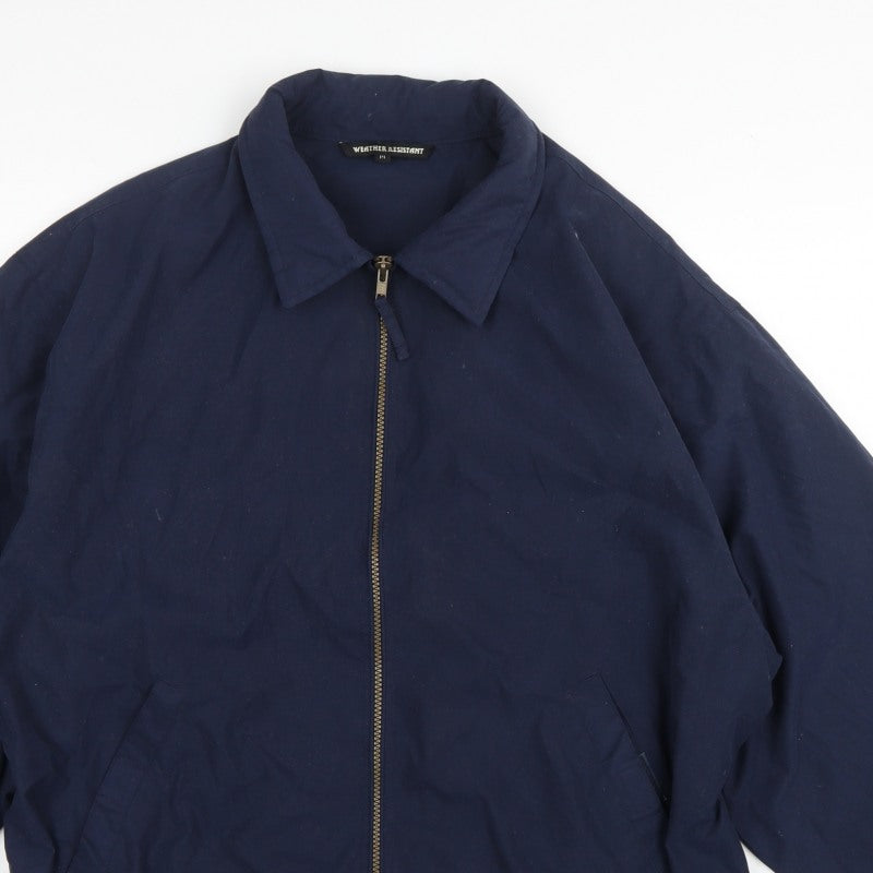 St Bernard Men's Blue Medium Basic Zip Jacket Weather Resistant