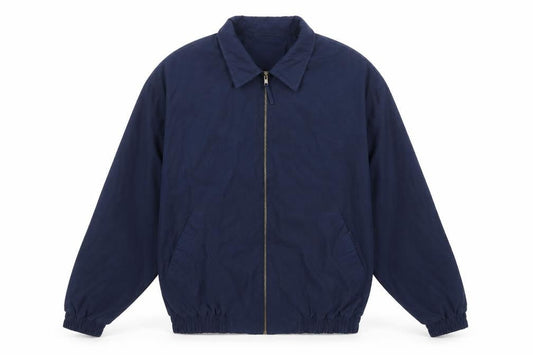Front view of St Bernard Men's Blue Medium Basic Zip Jacket Weather Resistant
