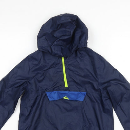 Quechua Boys Blue Hooded 1/4 Zip Anorak Jacket 7-8 Years
