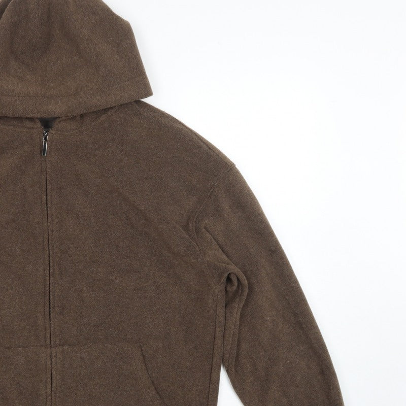 Mulvan Women’s Brown S Full Zip Hooded Fleece Hoodie Pockets