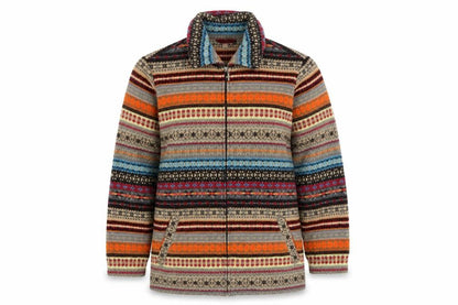Julipa Women Multicoloured UK 12/14 Fair Isle Fleece Full Zip Jacket