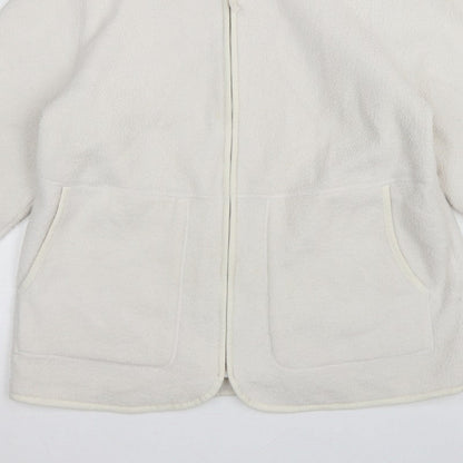 Marks and Spencer Women Ivory L Regular Fleece Full Zip Jacket
