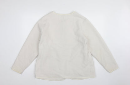 Marks and Spencer Women Ivory L Regular Fleece Full Zip Jacket