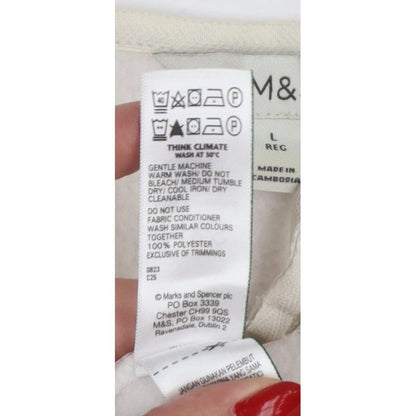 Marks and Spencer Women Ivory L Regular Fleece Full Zip Jacket