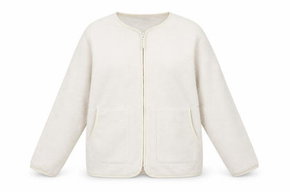Marks and Spencer Women Ivory L Regular Fleece Full Zip Jacket