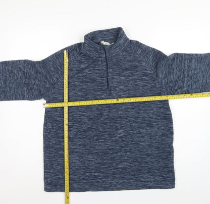Mountain Warehouse Men’s Blue M 1/4 Zip Fleece Pullover Sweatshirt