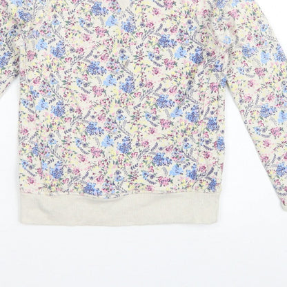 FatFace Girls Multicoloured Floral Sweatshirt 8-9 Years Pullover Crew Neck
