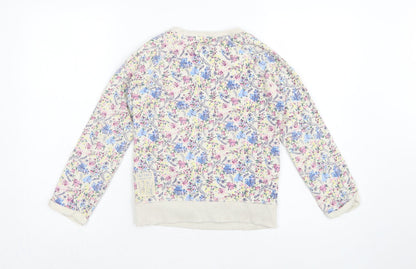 FatFace Girls Multicoloured Floral Sweatshirt 8-9 Years Pullover Crew Neck