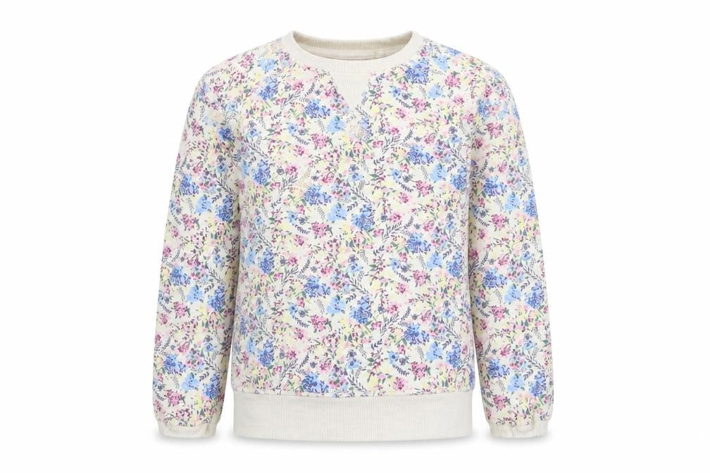 FatFace Girls Multicoloured Floral Sweatshirt 8-9 Years Pullover Crew Neck
