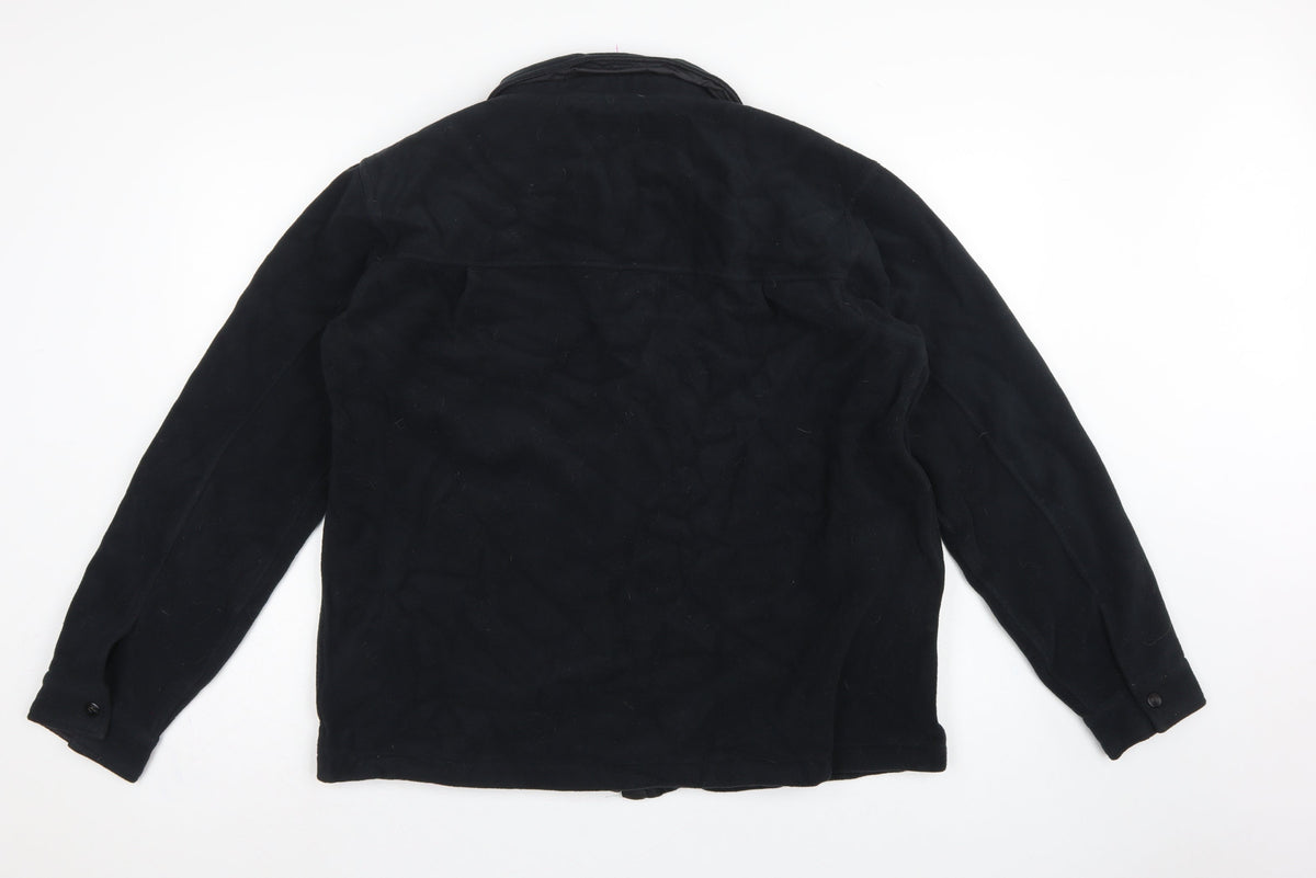 Passenger Mens Black XL Fleece Lined Button Jacket Outdoor