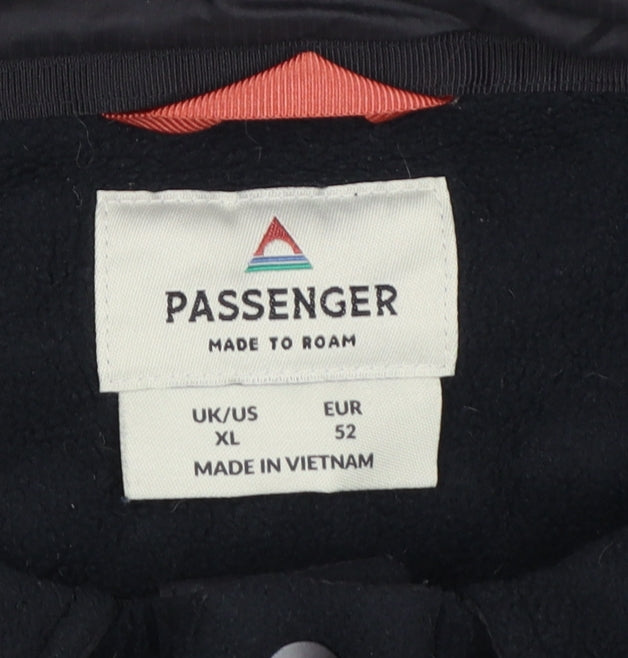 Passenger Mens Black XL Fleece Lined Button Jacket Outdoor