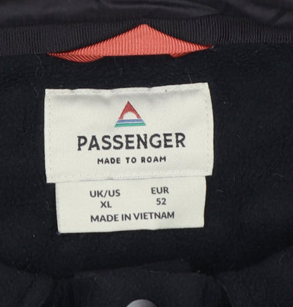 Passenger Mens Black XL Fleece Lined Button Jacket Outdoor