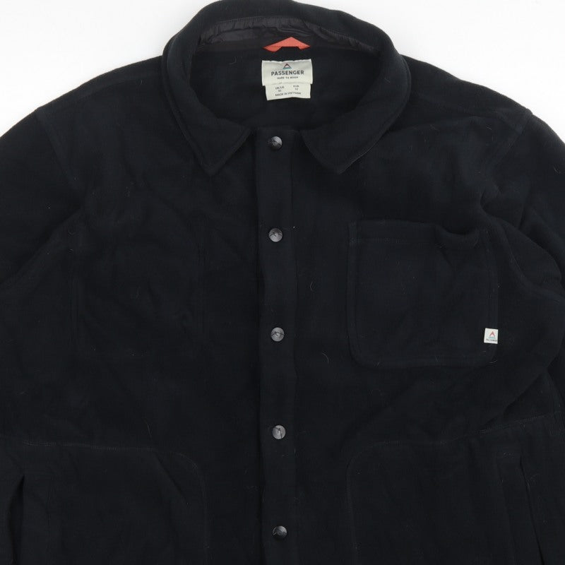 Passenger Mens Black XL Fleece Lined Button Jacket Outdoor