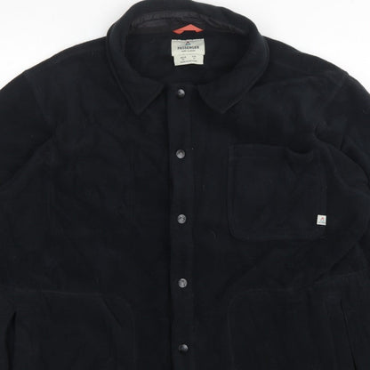 Passenger Mens Black XL Fleece Lined Button Jacket Outdoor