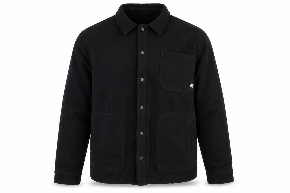Passenger Mens Black XL Fleece Lined Button Jacket Outdoor