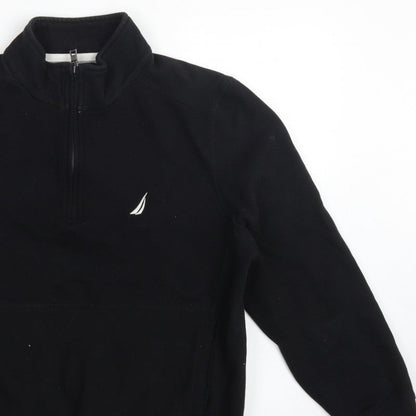 Nautica Men's Black M 1/4 Zip Pullover Logo Sweatshirt