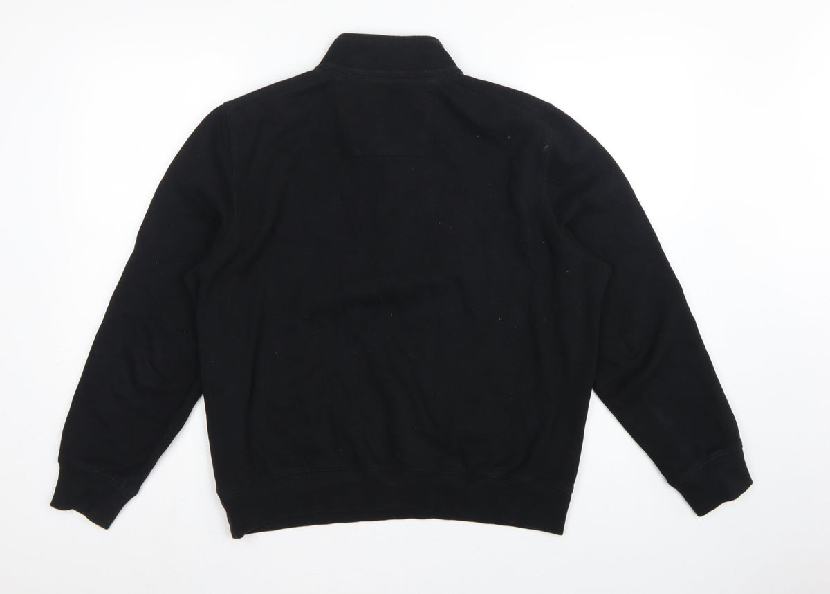 Nautica Men's Black M 1/4 Zip Pullover Logo Sweatshirt