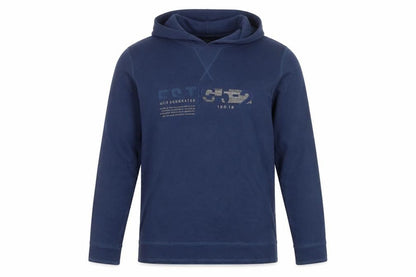 Esprit Men's Blue L Graphic Logo Hooded Pullover Sweatshirt