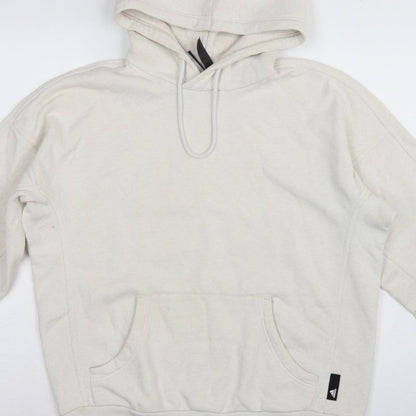 Adidas Women Ivory XS Pullover Hoodie Logo Kangaroo Pocket