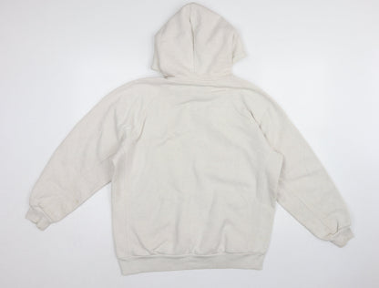 Adidas Women Ivory XS Pullover Hoodie Logo Kangaroo Pocket