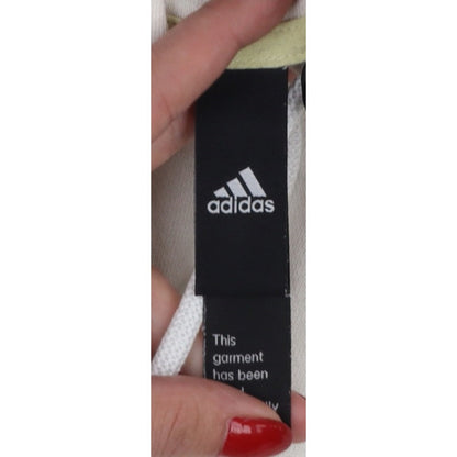 Adidas Women Ivory XS Pullover Hoodie Logo Kangaroo Pocket