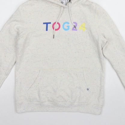 TOG24 Women’s Ivory Speckle Hoodie UK 10 Pullover Logo Pocket