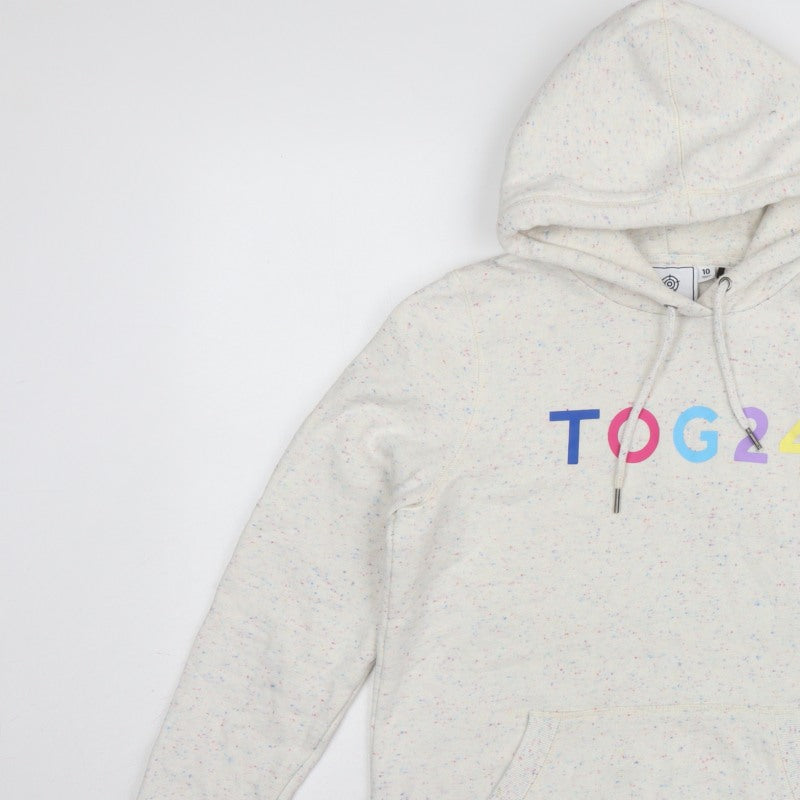 TOG24 Women’s Ivory Speckle Hoodie UK 10 Pullover Logo Pocket