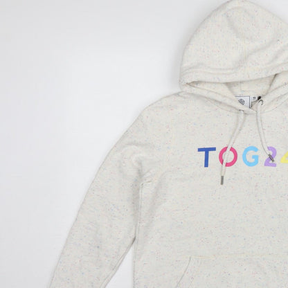 TOG24 Women’s Ivory Speckle Hoodie UK 10 Pullover Logo Pocket