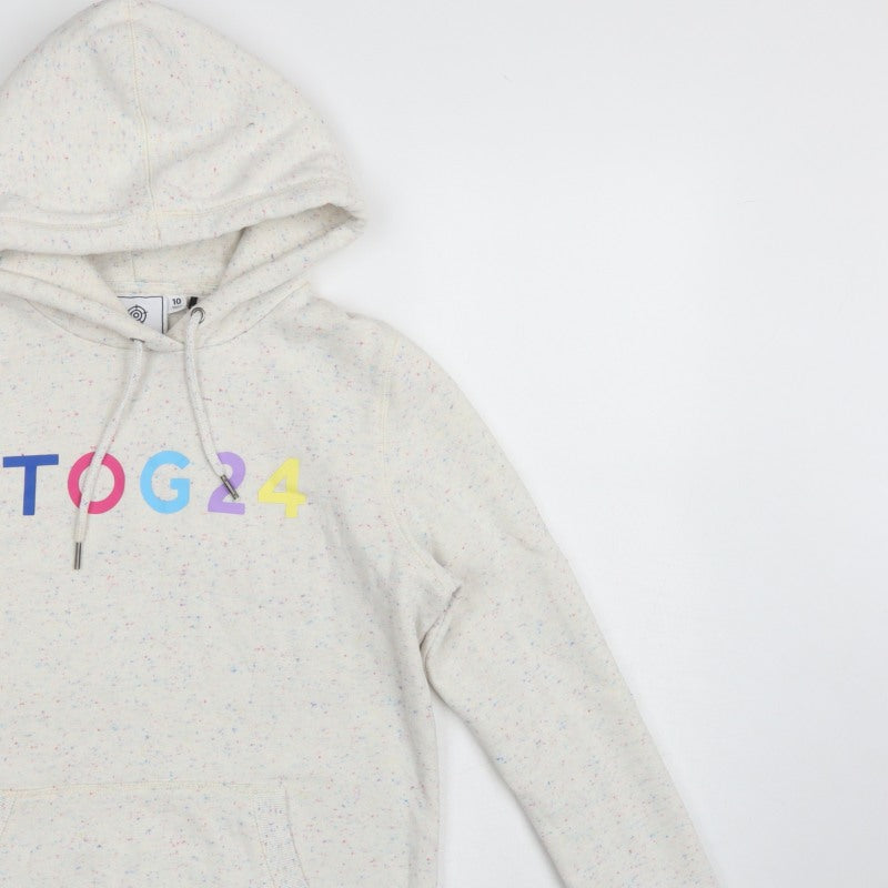 TOG24 Women’s Ivory Speckle Hoodie UK 10 Pullover Logo Pocket