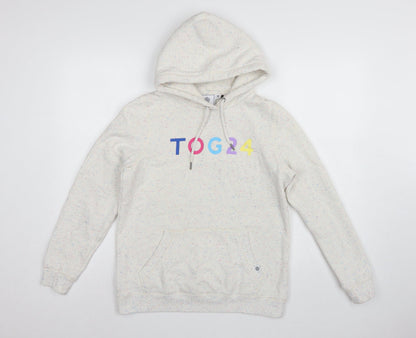 TOG24 Women’s Ivory Speckle Hoodie UK 10 Pullover Logo Pocket