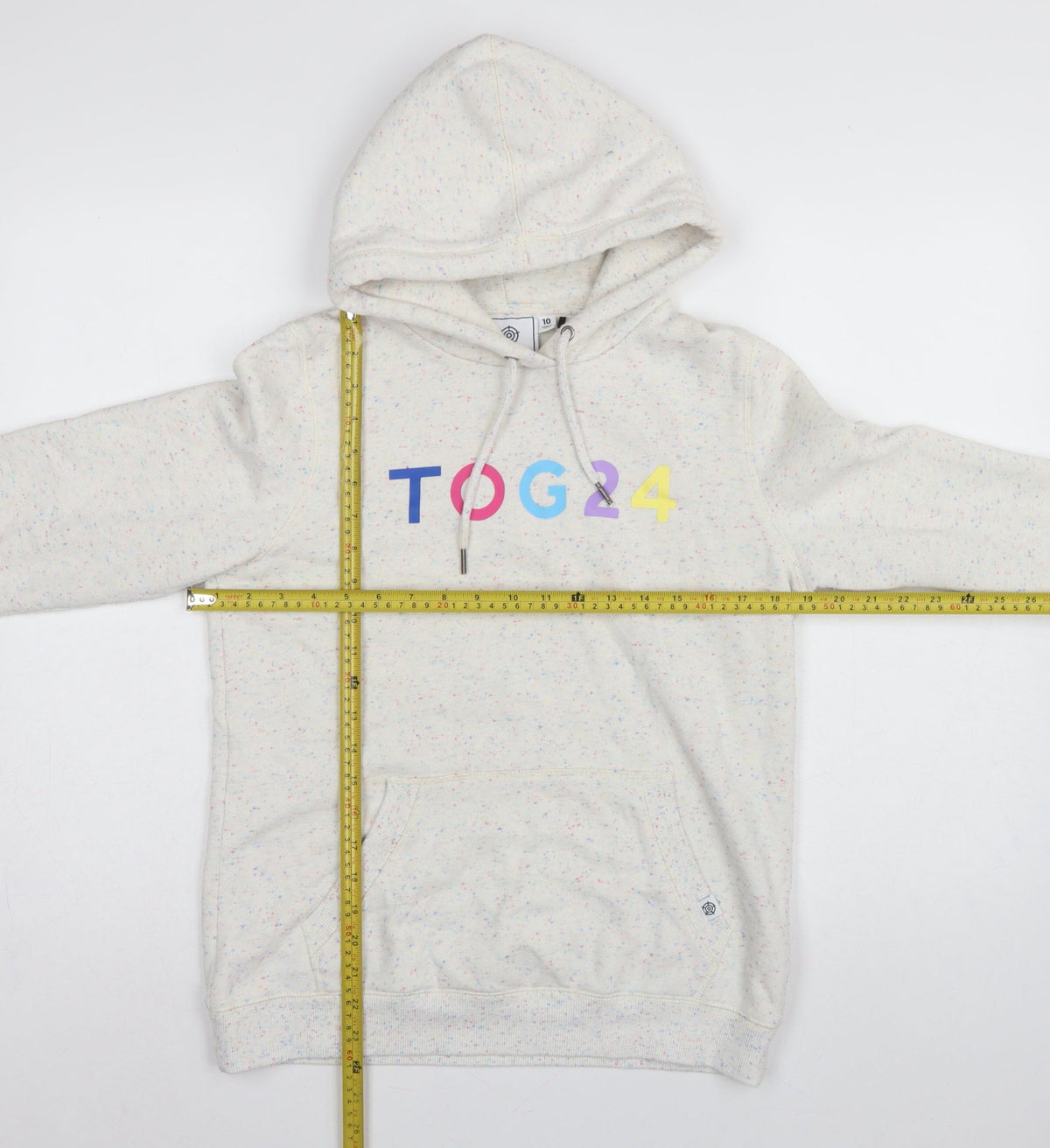 TOG24 Women’s Ivory Speckle Hoodie UK 10 Pullover Logo Pocket