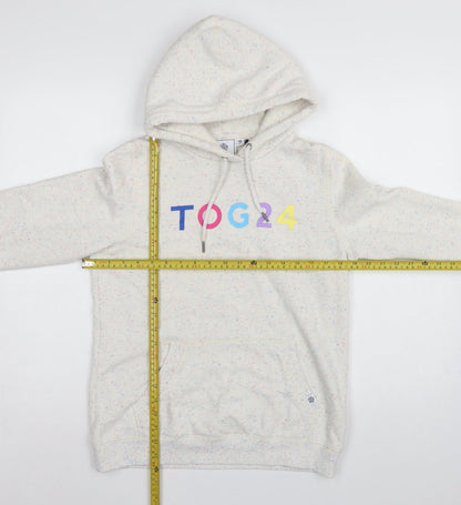 TOG24 Women’s Ivory Speckle Hoodie UK 10 Pullover Logo Pocket